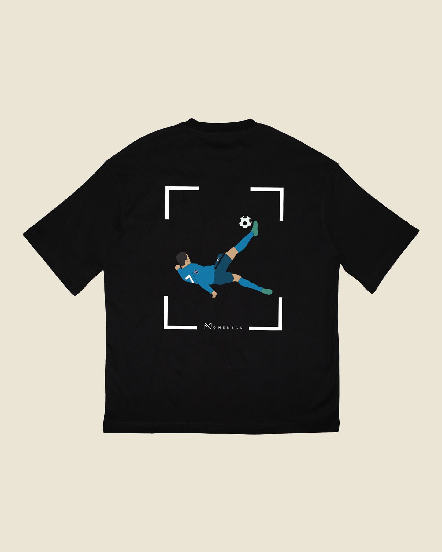 fodboldtrøje cristiano ronaldo real madrid, sort oversized t-shirt ryg