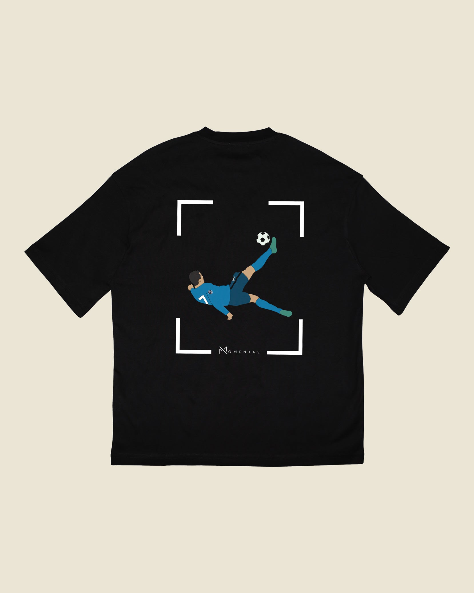 fodboldtrøje cristiano ronaldo real madrid, sort oversized t-shirt ryg