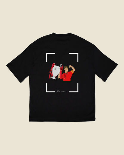 fodboldtrøje steven gerrard liverpool, sort oversized t-shirt ryg