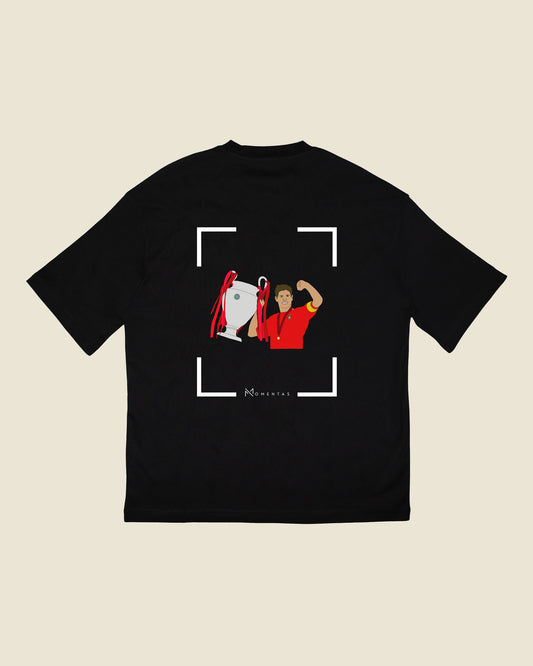 fodboldtrøje steven gerrard liverpool, sort oversized t-shirt ryg