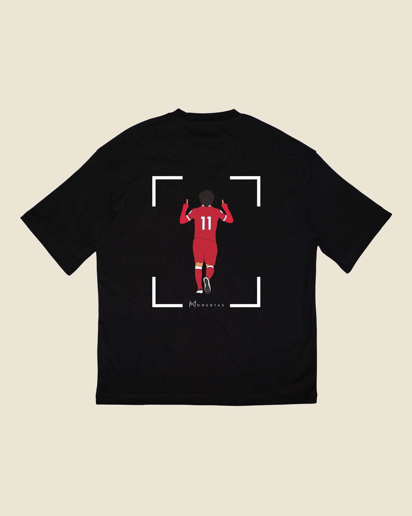 fodboldtrøje mohamed salah liverpool, sort oversized t-shirt ryg