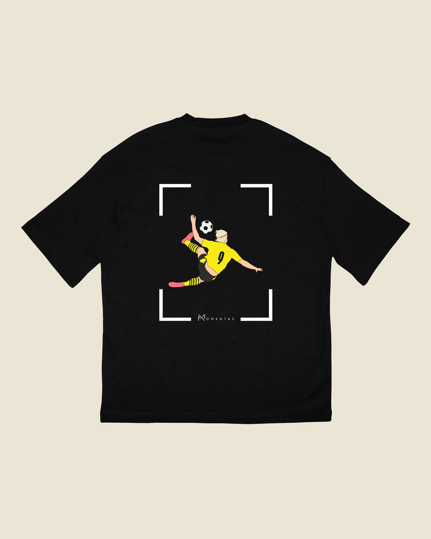 fodboldtrøje erling haaland dortmund, sort oversized t-shirt ryg