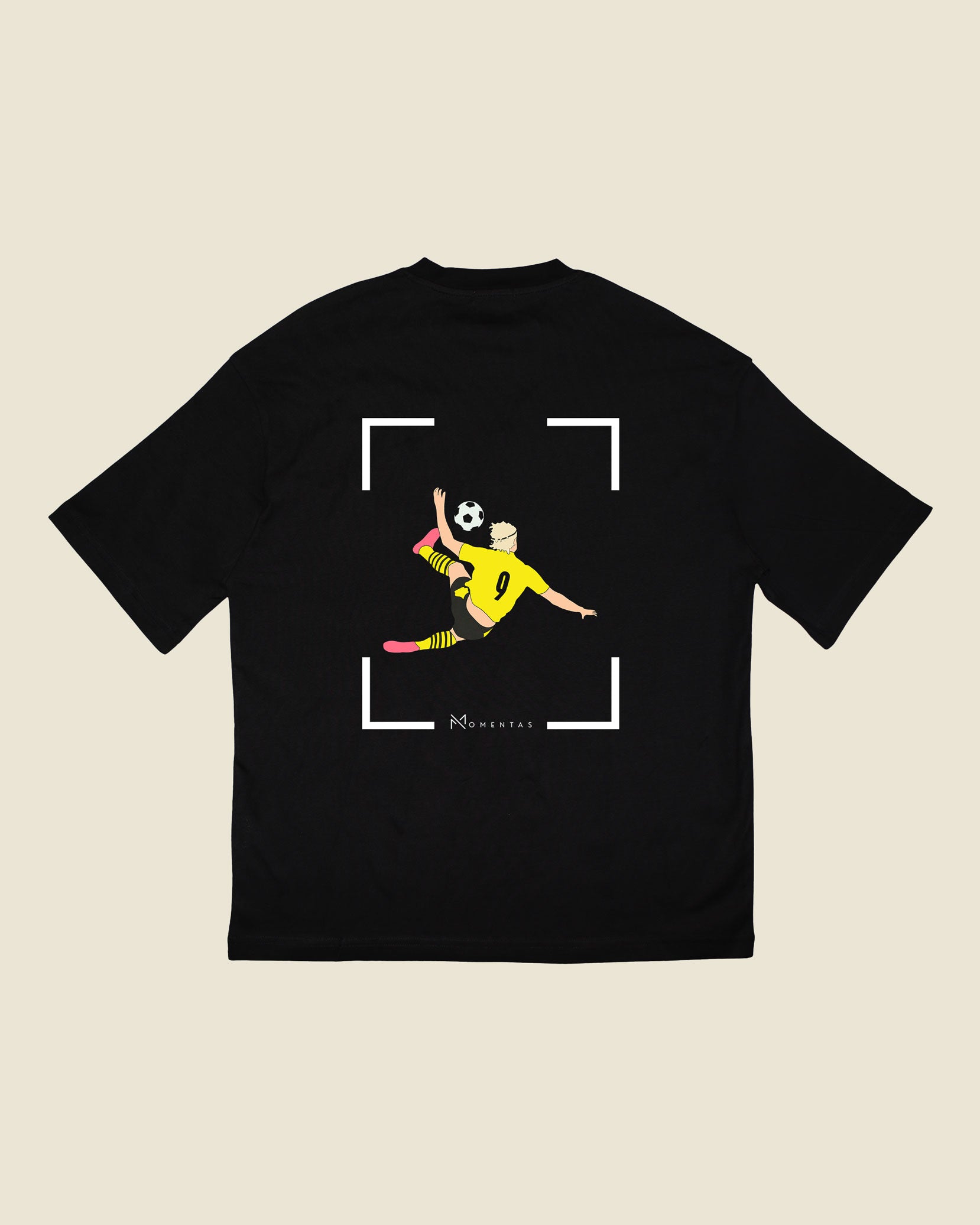 fodboldtrøje erling haaland dortmund, sort oversized t-shirt ryg