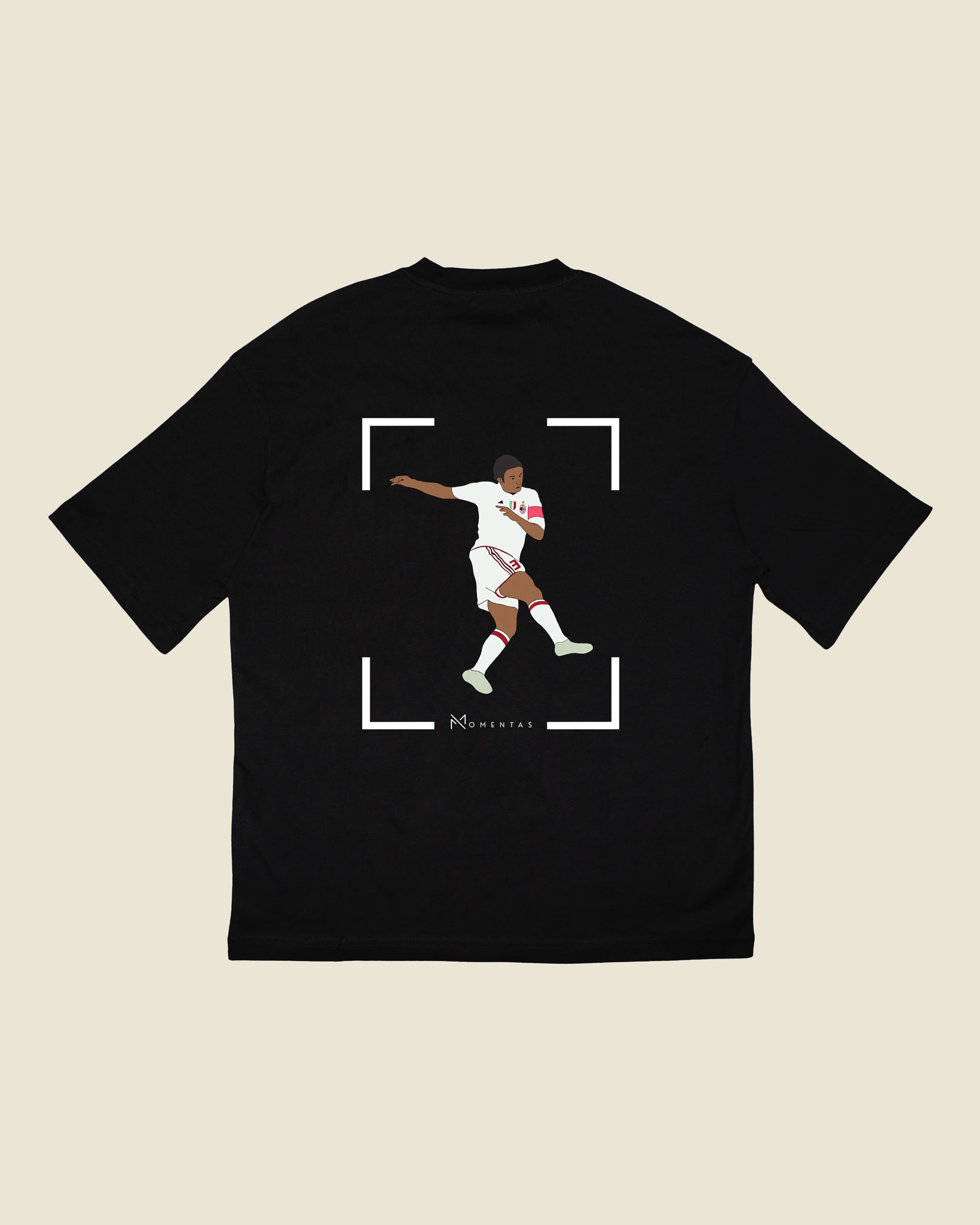 fodboldtrøje paolo maldini ac milan, sort oversized t-shirt ryg