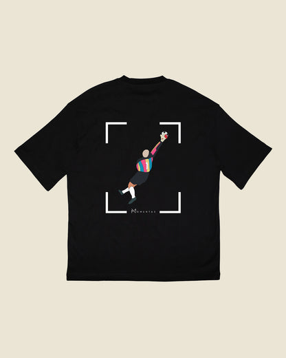 fodboldtrøje peter schmeichel danmark, sort oversized t-shirt ryg