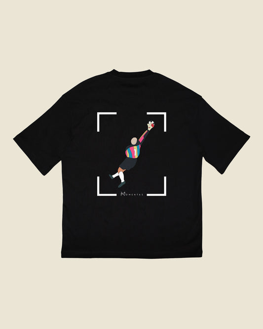 fodboldtrøje peter schmeichel danmark, sort oversized t-shirt ryg