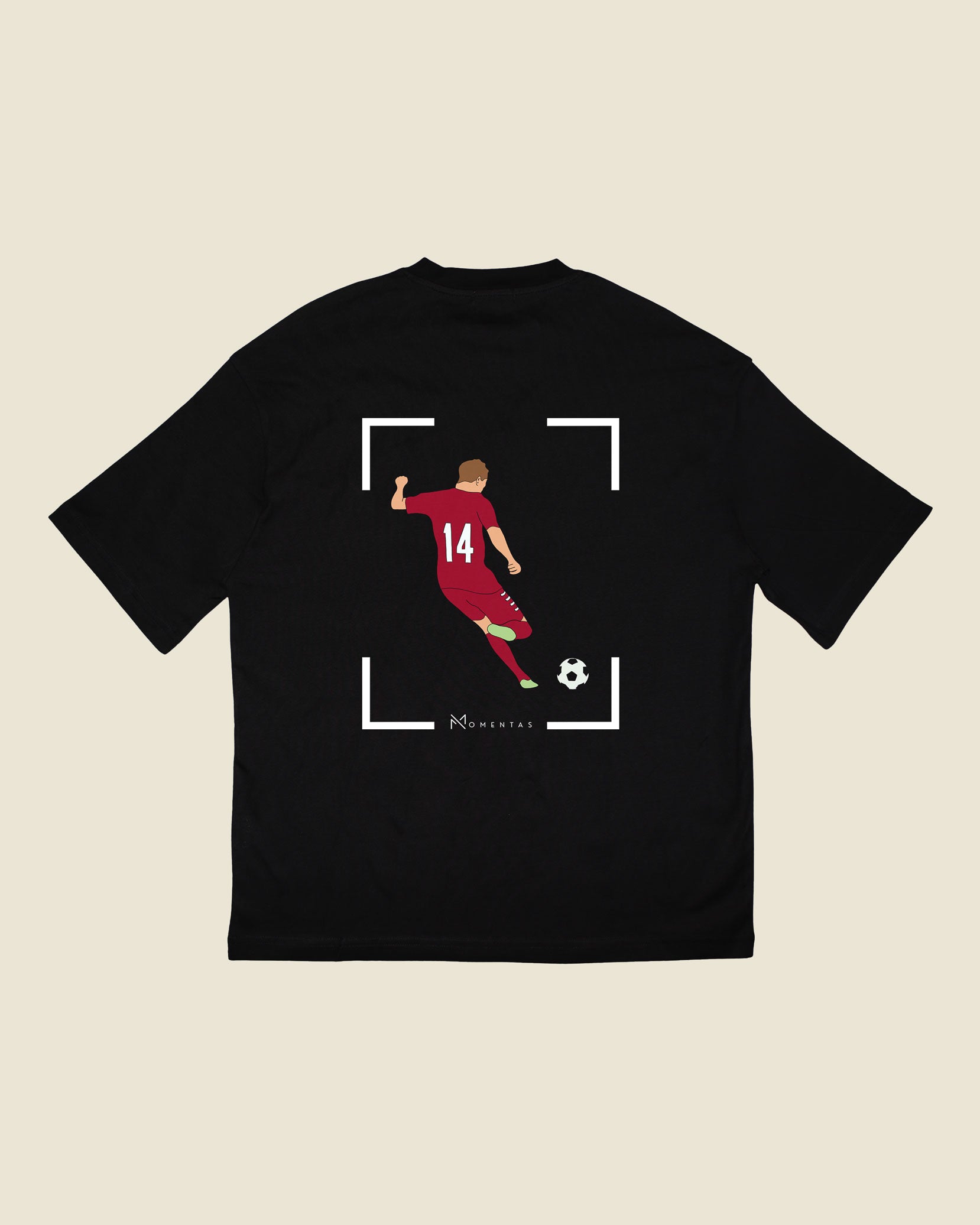 fodboldtrøje mikkel damsgaard danmark, sort oversized t-shirt ryg