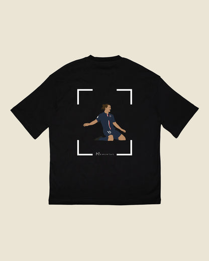fodboldtrøje zlatan ibrahimovic psg, sort oversized t-shirt ryg