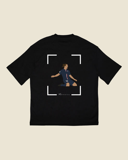 fodboldtrøje zlatan ibrahimovic psg, sort oversized t-shirt ryg