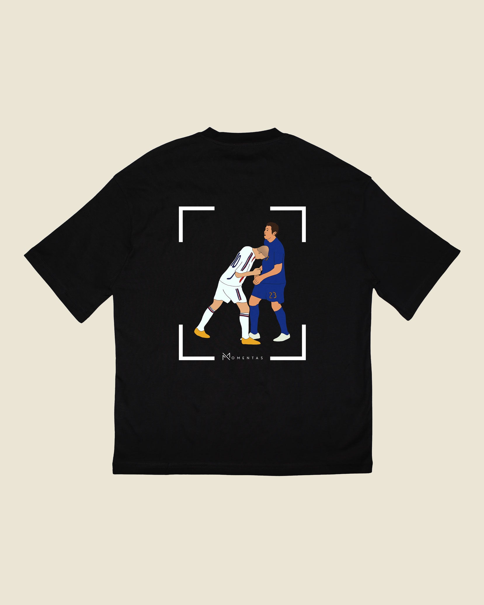 fodboldtrøje zinedine zidane frankrig, sort oversized t-shirt ryg