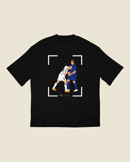 fodboldtrøje zinedine zidane frankrig, sort oversized t-shirt ryg