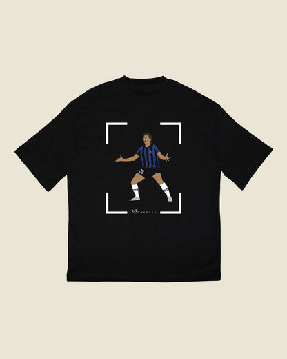 fodboldtrøje diego milito inter, sort oversized t-shirt ryg