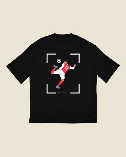 fodboldtrøje olivier giroud arsenal, sort oversized t-shirt ryg