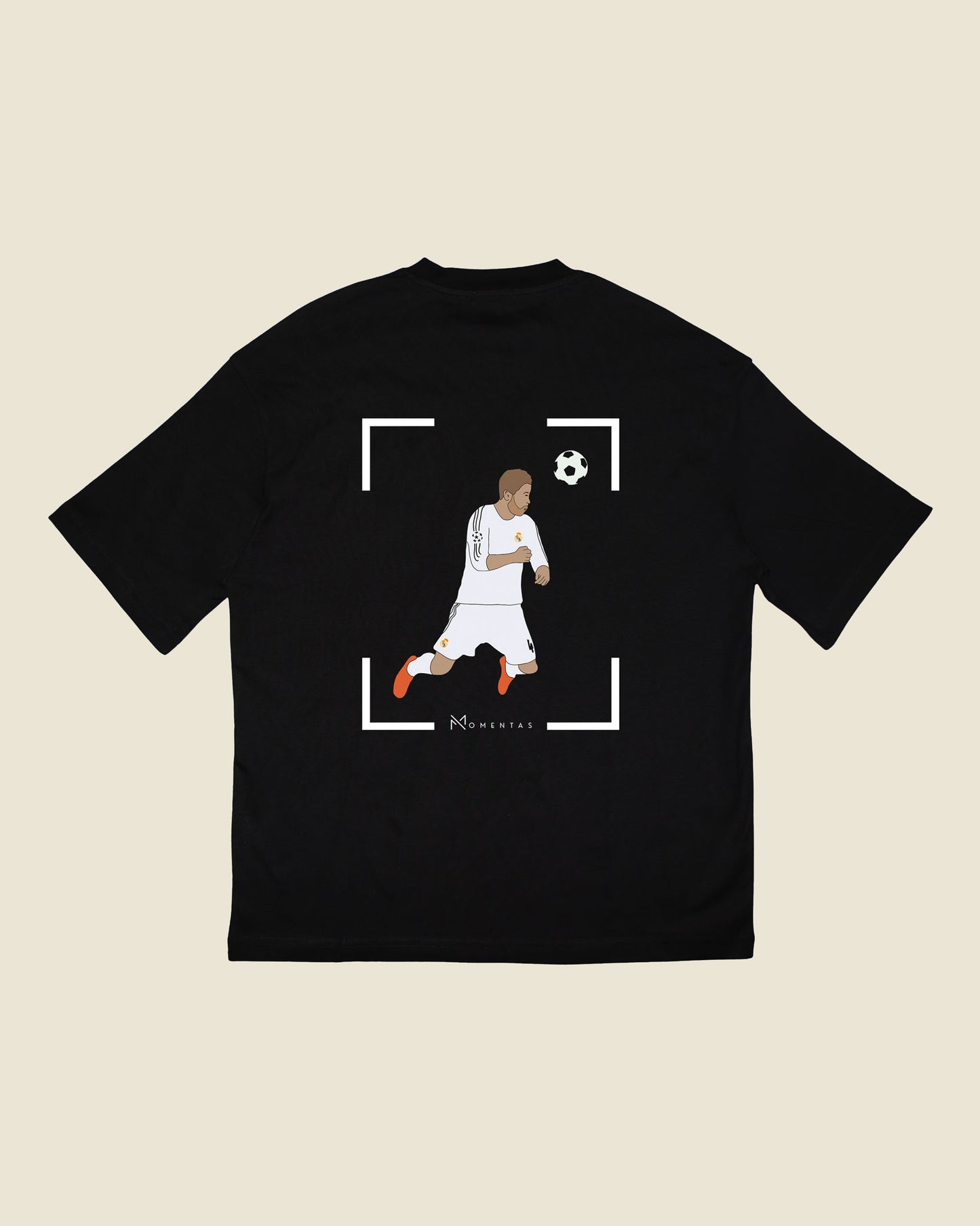 fodboldtrøje sergio ramos real madrid, sort oversized t-shirt ryg