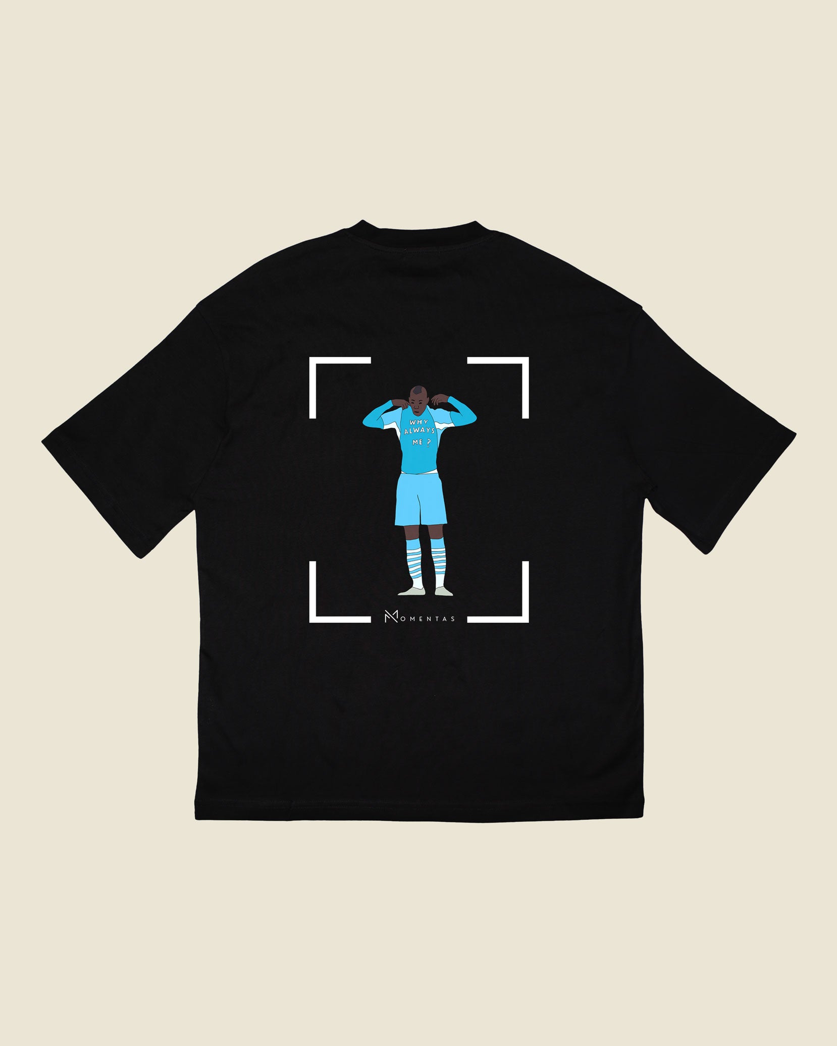 fodboldtrøje mario balotelli manchester city, sort oversized t-shirt ryg