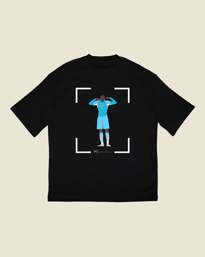 fodboldtrøje mario balotelli manchester city, sort oversized t-shirt ryg