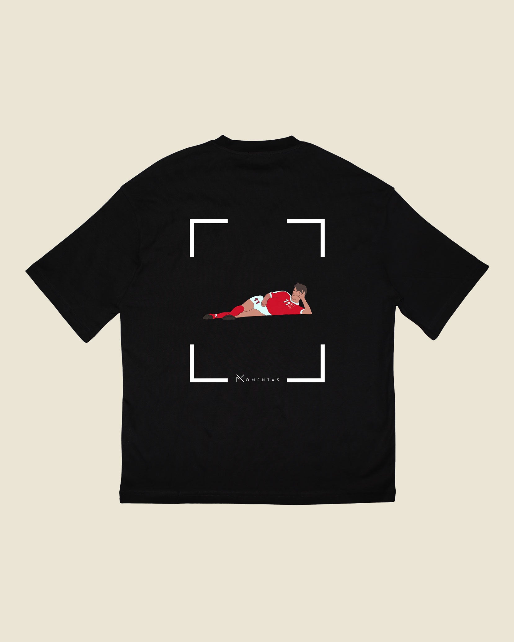 fodboldtrøje brian laudrup danmark, sort oversized t-shirt ryg