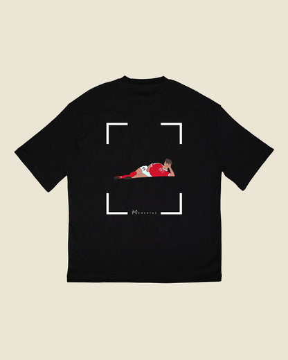 fodboldtrøje brian laudrup danmark, sort oversized t-shirt ryg