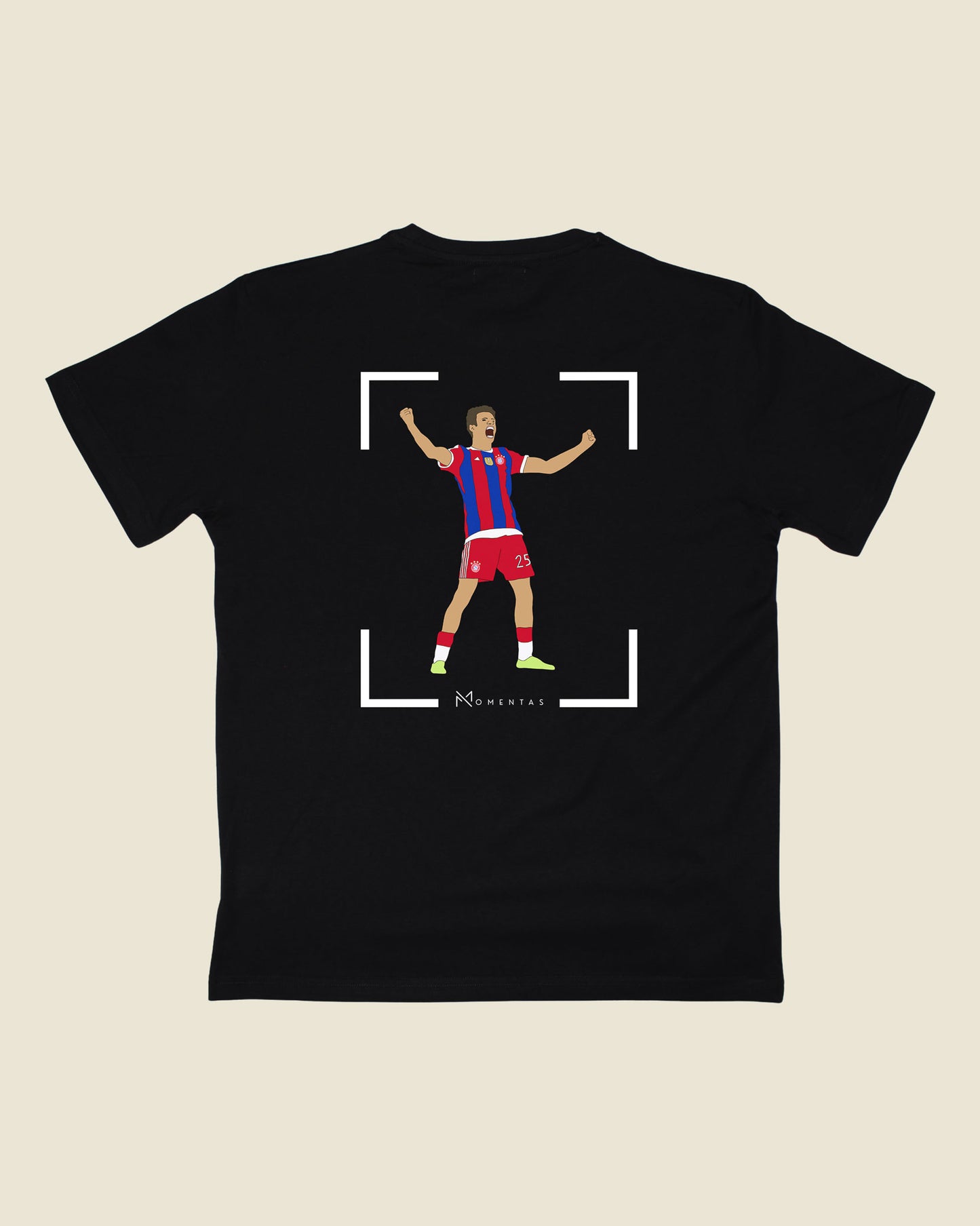 fodboldtrøje thomas müller bayern münchen, sort t-shirt ryg