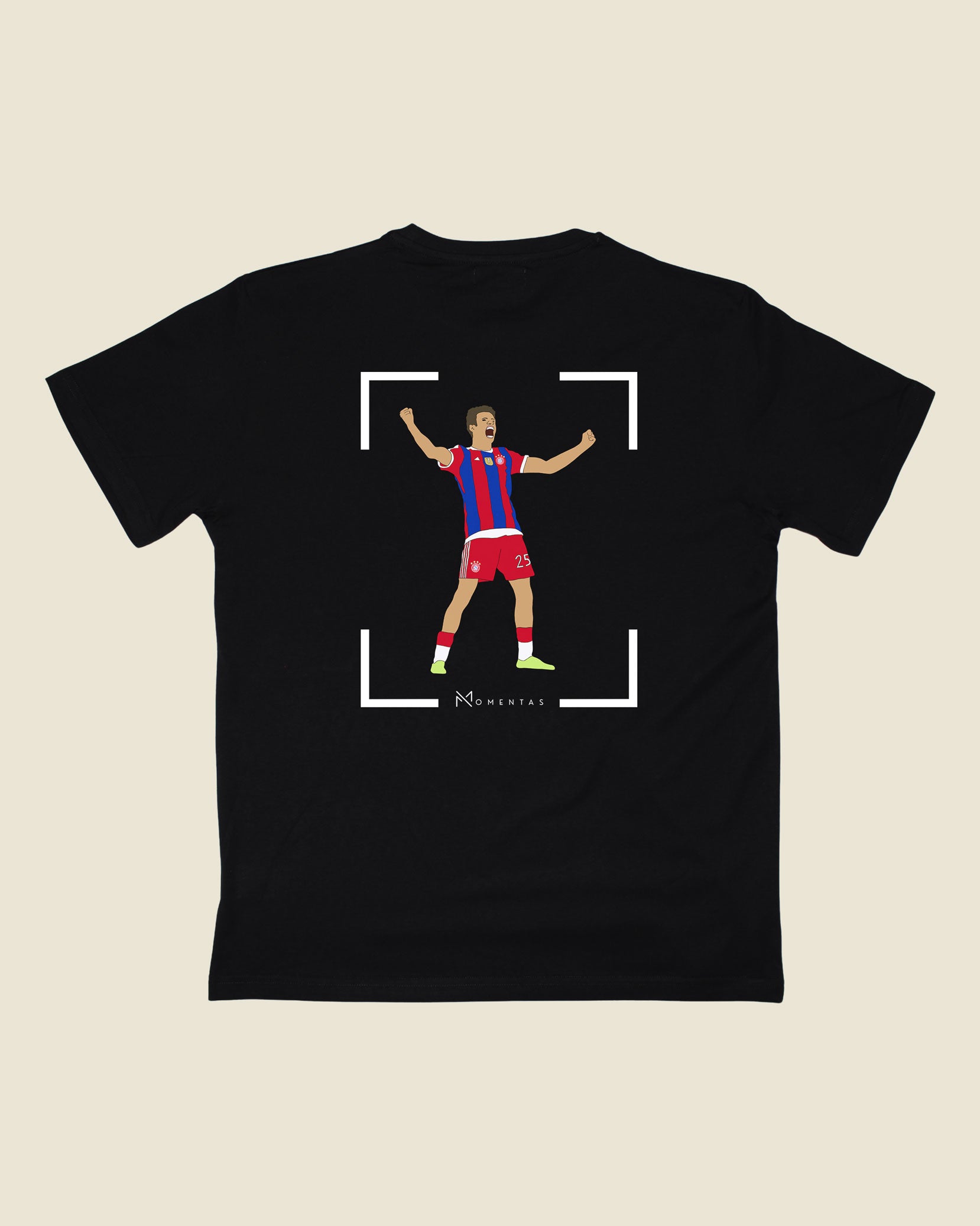 fodboldtrøje thomas müller bayern münchen, sort t-shirt ryg