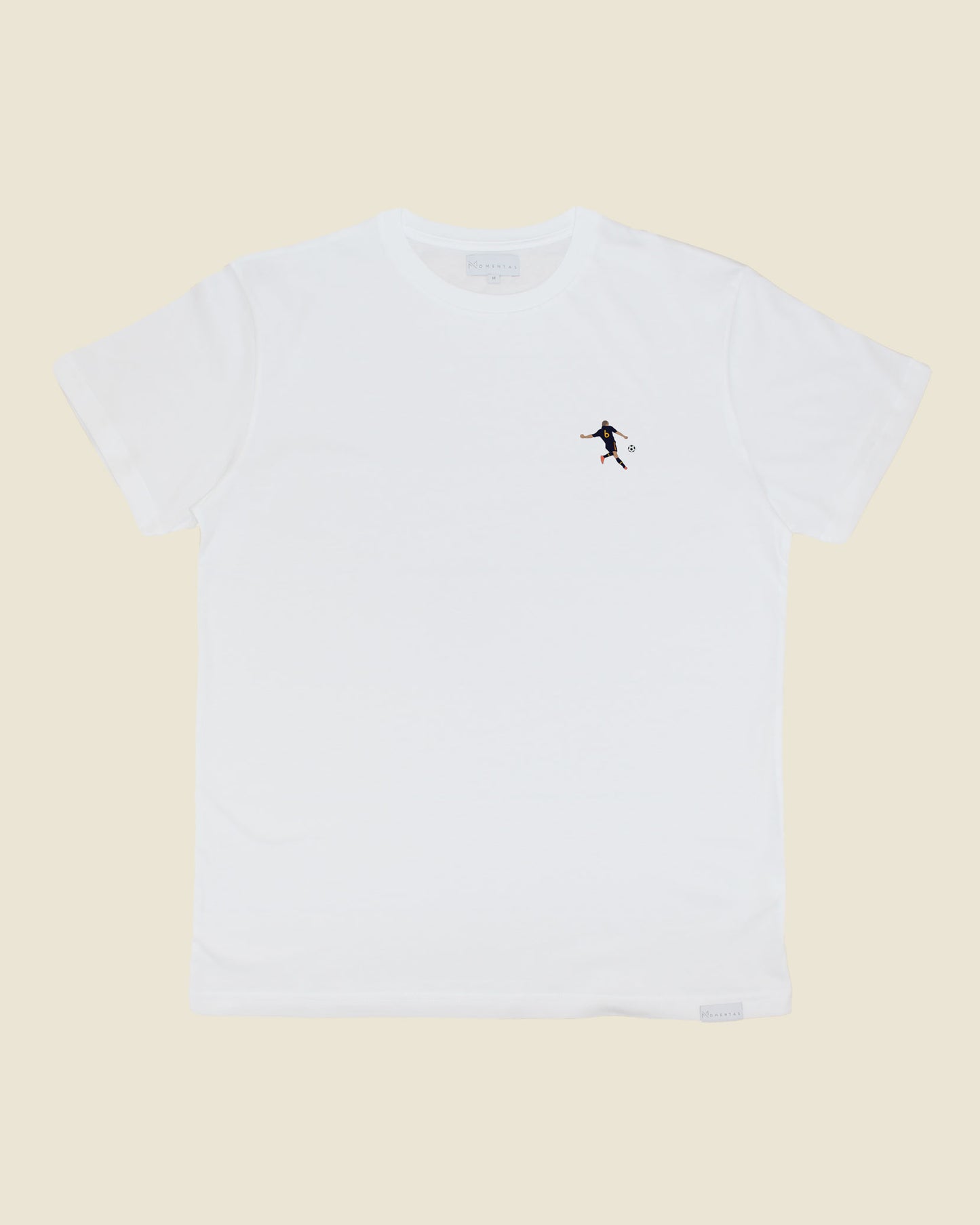 fodboldtrøje andres iniesta spanien, hvid t-shirt front