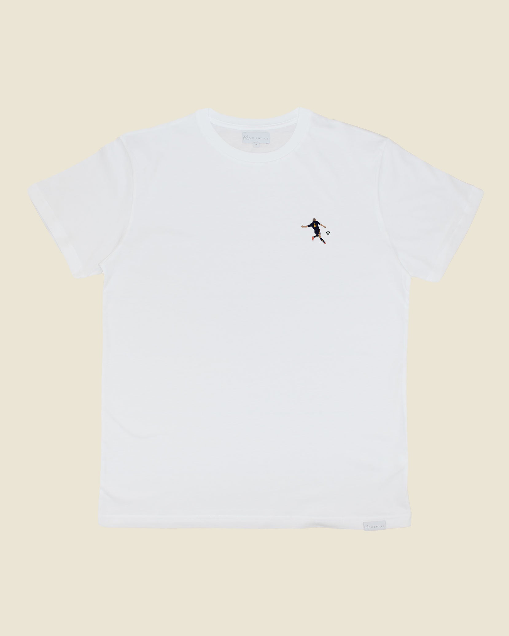 fodboldtrøje andres iniesta spanien, hvid t-shirt front