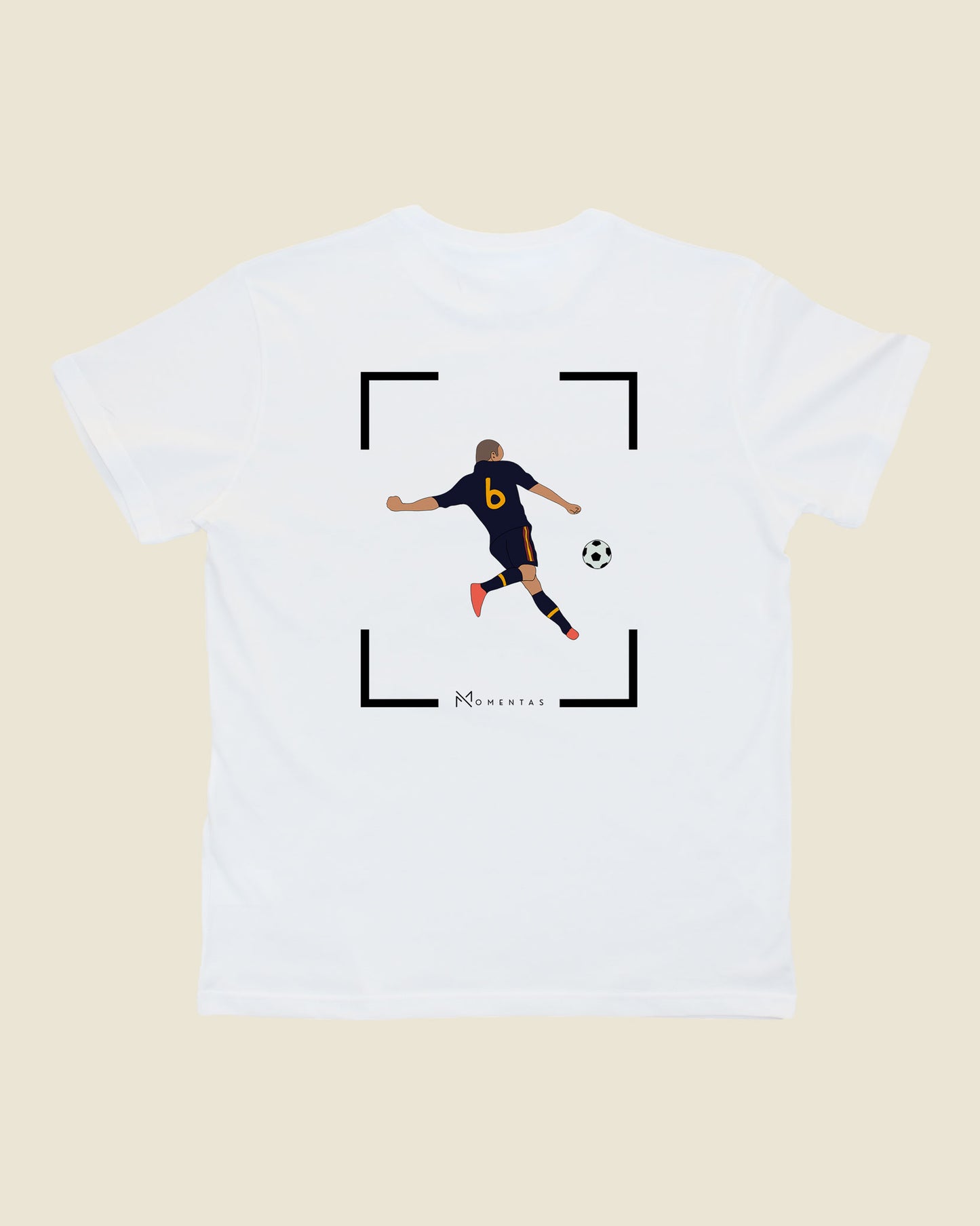 fodboldtrøje andres iniesta spanien, hvid t-shirt ryg