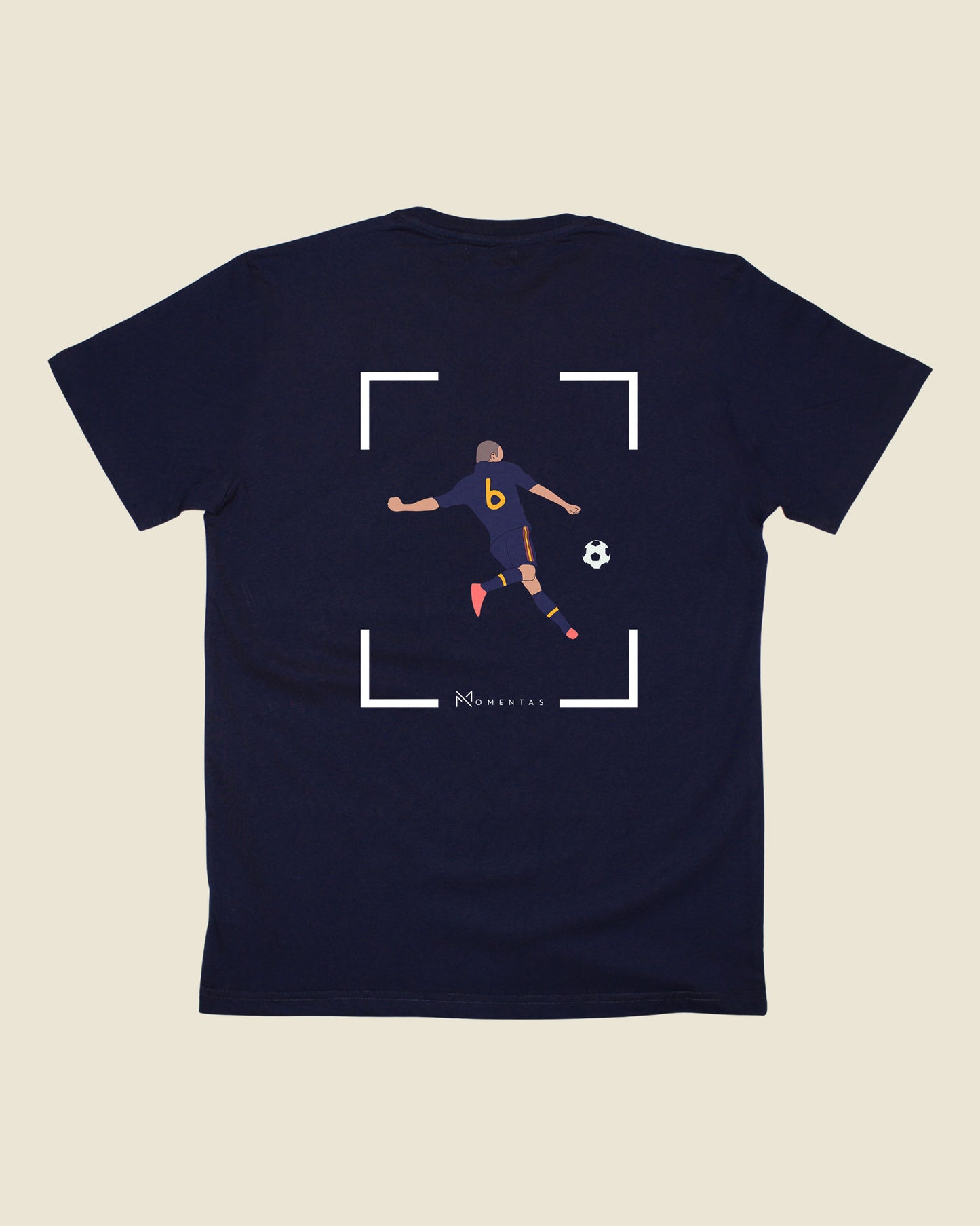 fodboldtrøje andres iniesta spanien, navyblå t-shirt ryg