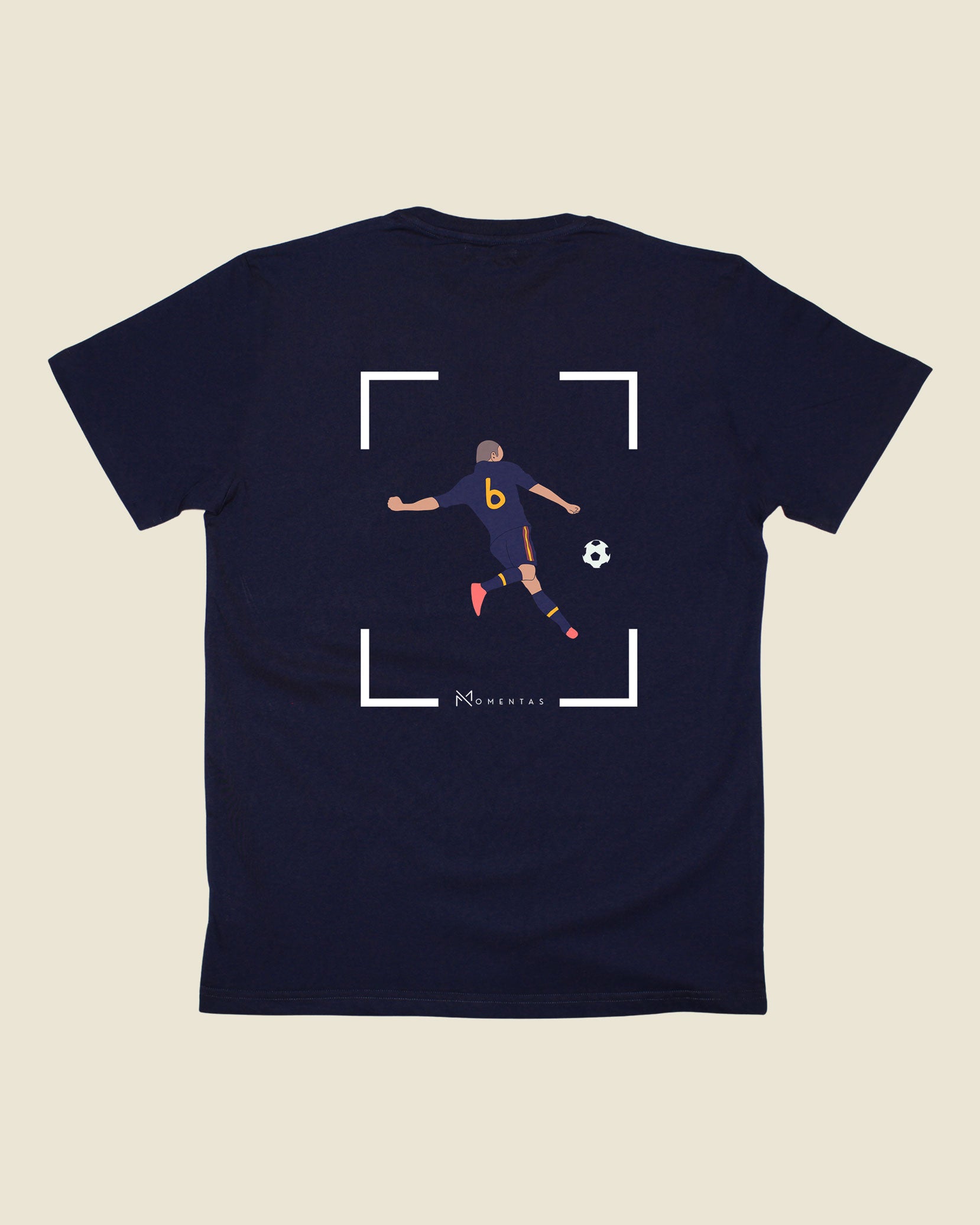 fodboldtrøje andres iniesta spanien, navyblå t-shirt ryg