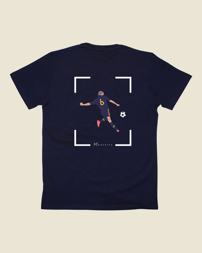 fodboldtrøje andres iniesta spanien, navyblå t-shirt ryg