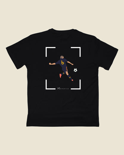 fodboldtrøje andres iniesta spanien, sort t-shirt ryg