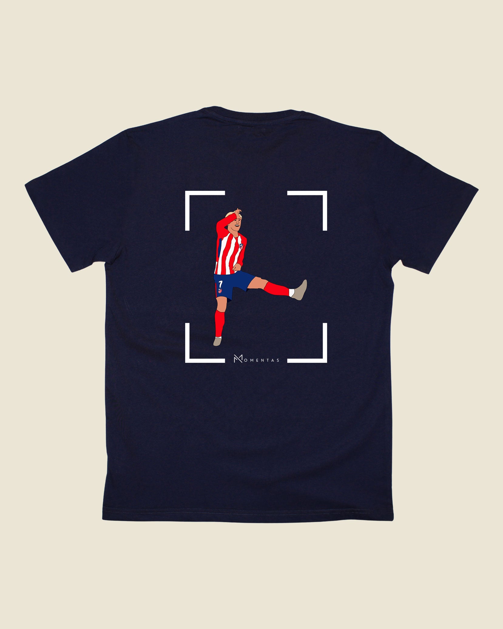 fodboldtrøje antoine griezmann atletico madrid, navyblå t-shirt ryg