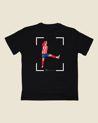 fodboldtrøje antoine griezmann atletico madrid, sort t-shirt ryg