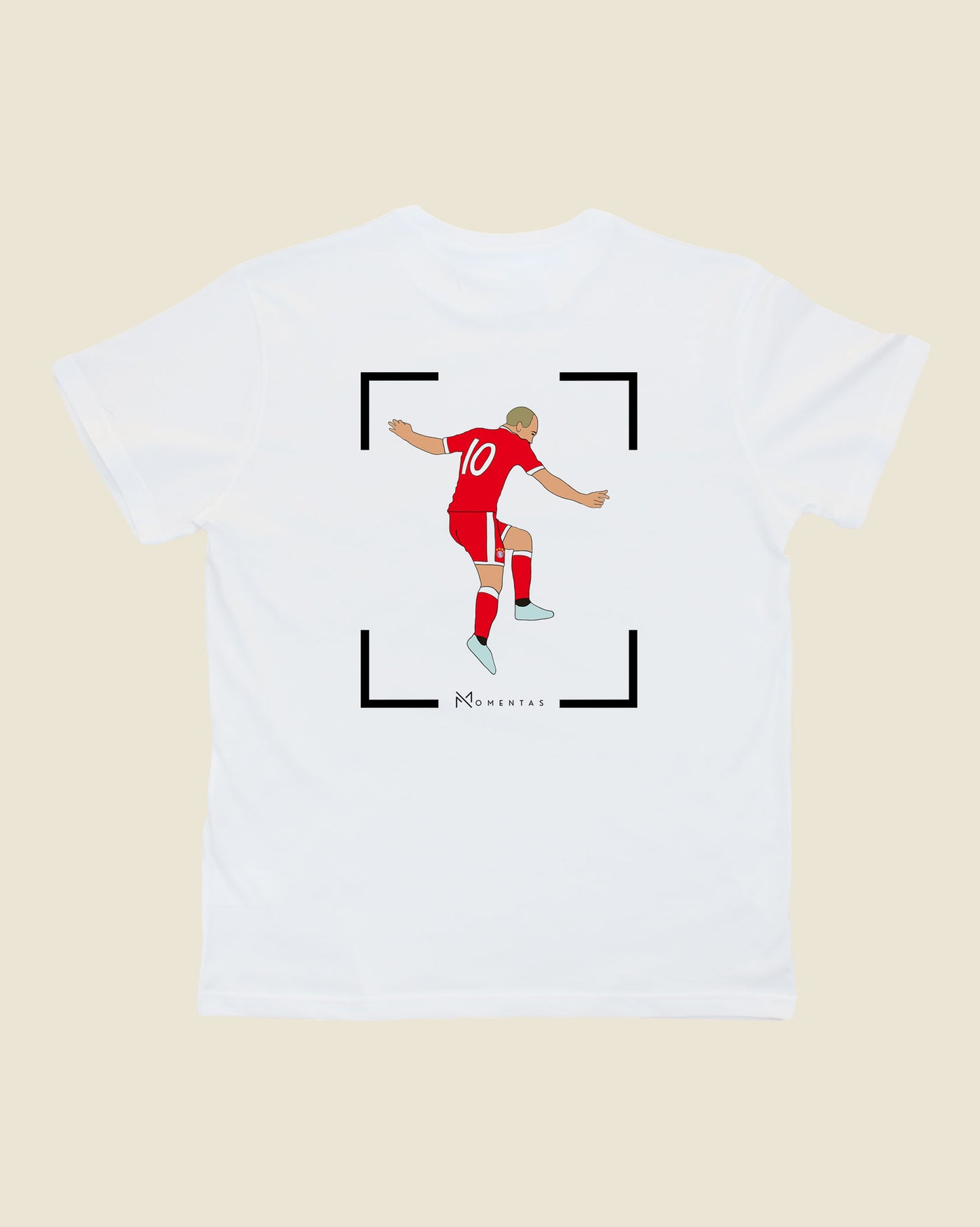 fodboldtrøje arjen robben bayern münchen, hvid t-shirt ryg