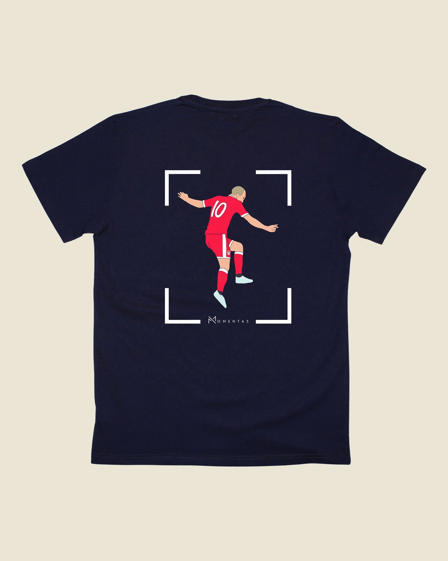 fodboldtrøje arjen robben bayern münchen, navyblå t-shirt ryg