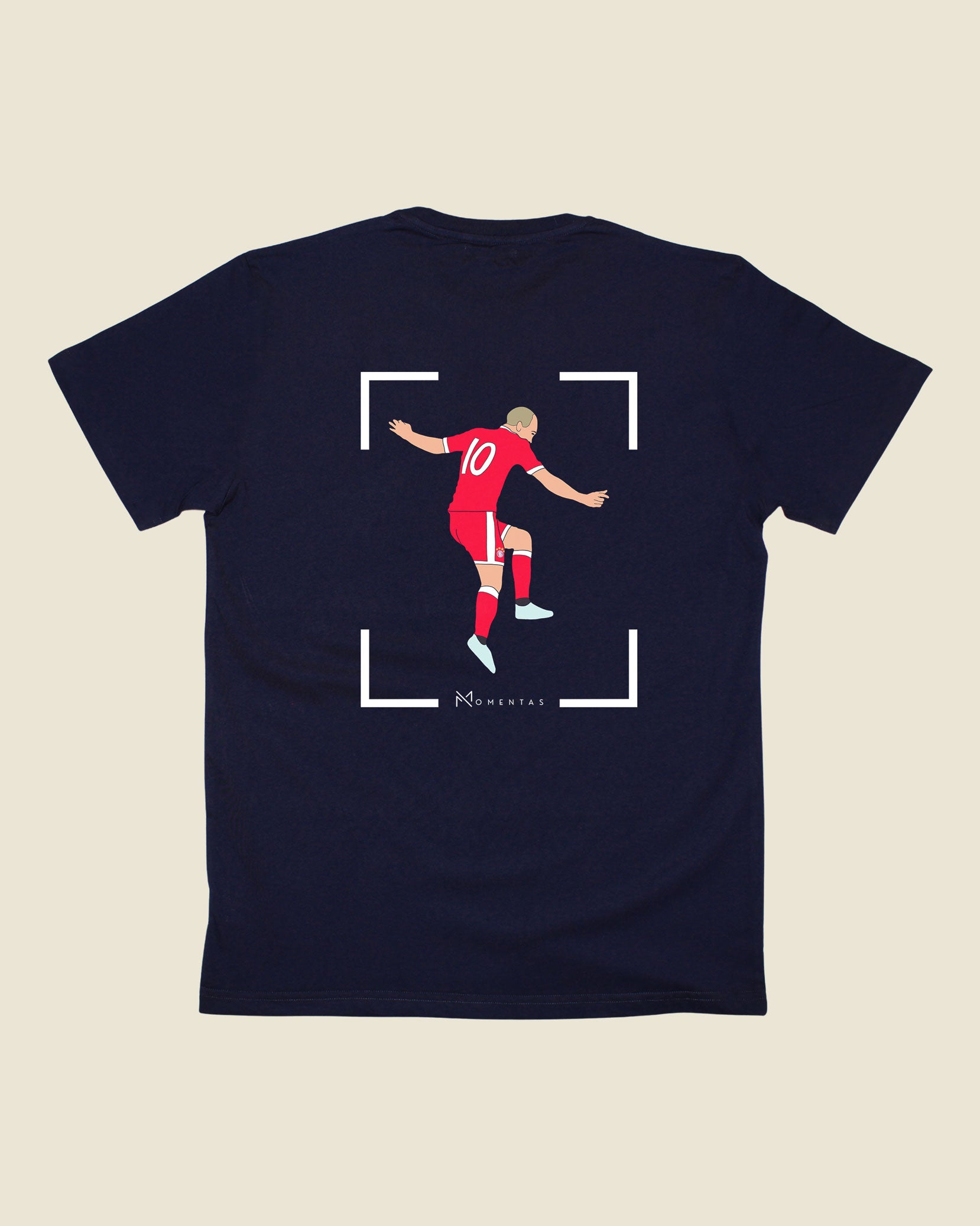 fodboldtrøje arjen robben bayern münchen, navyblå t-shirt ryg