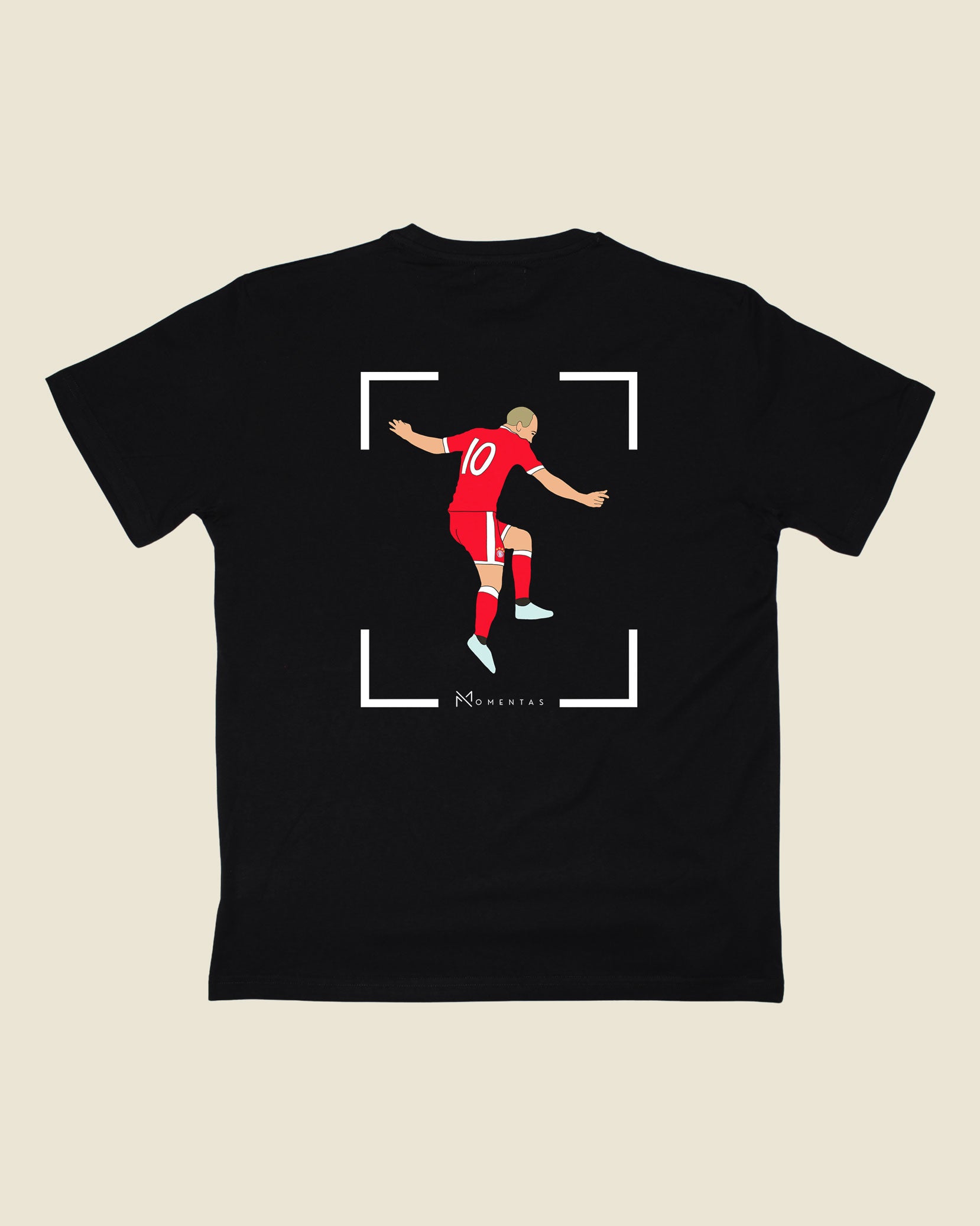 fodboldtrøje arjen robben bayern münchen, sort t-shirt ryg