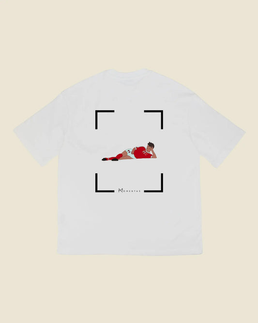 fodboldtrøje brian laudrup danmark, hvid oversized t-shirt ryg