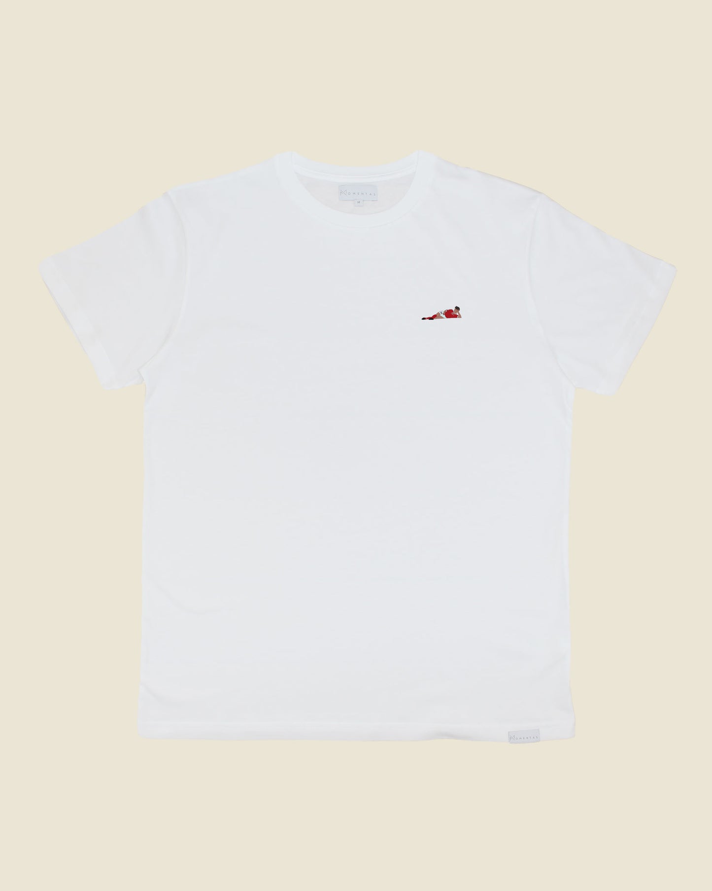fodboldtrøje brian laudrup danmark, hvid t-shirt front