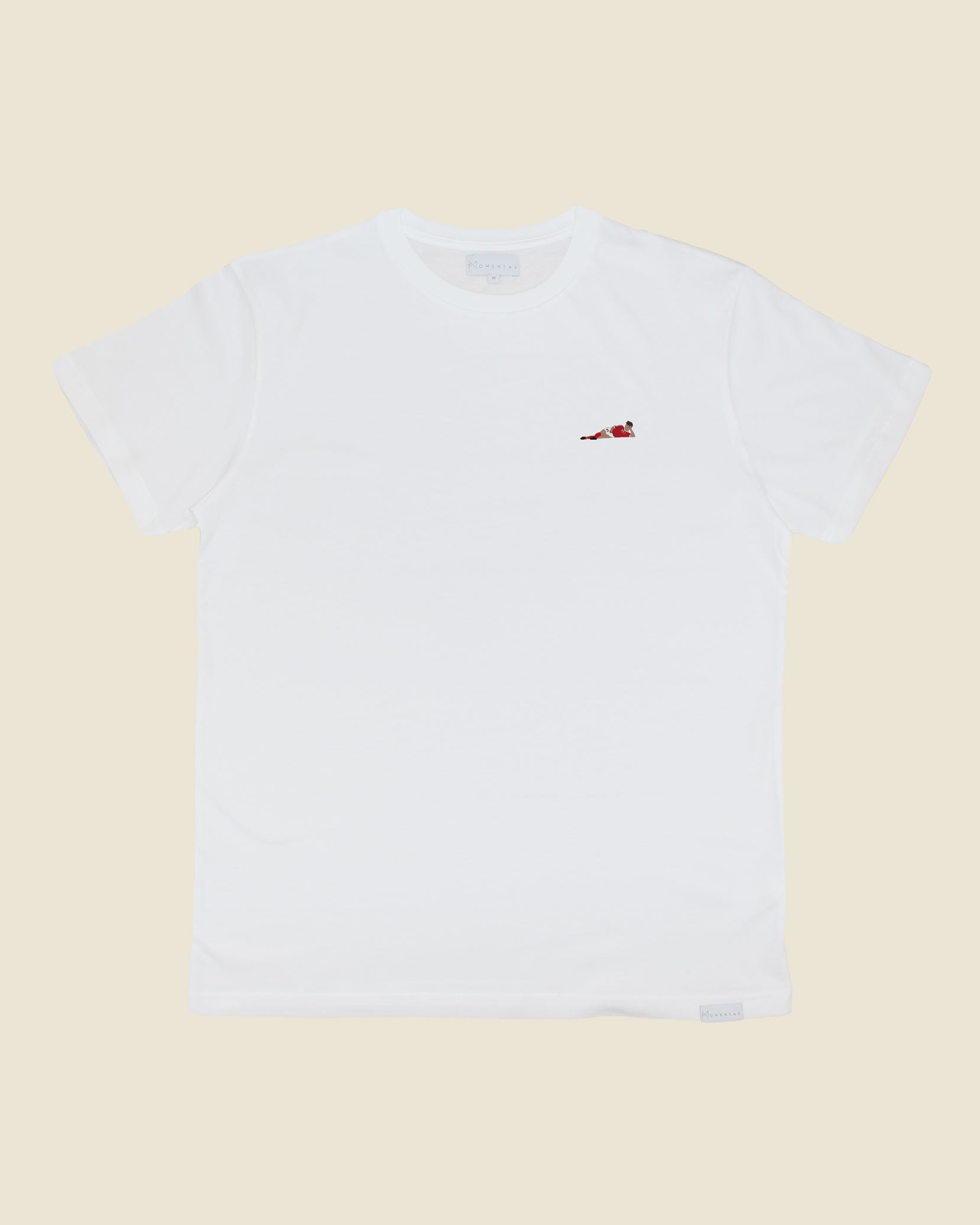 fodboldtrøje brian laudrup danmark, hvid t-shirt front