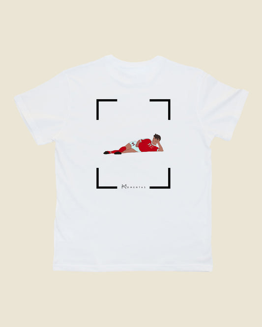 fodboldtrøje brian laudrup danmark, hvid t-shirt ryg