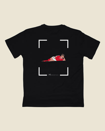 fodboldtrøje brian laudrup danmark, sort t-shirt ryg