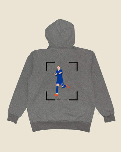 fodboldtrøje cole palmer chelsea, grå hoodie ryg