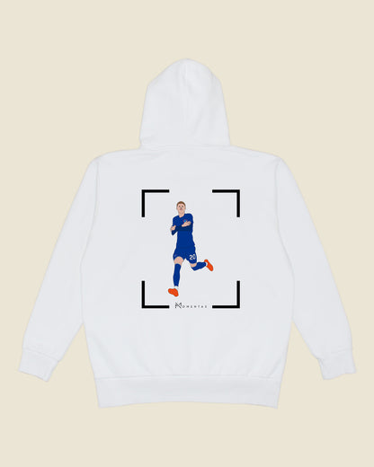 fodboldtrøje cole palmer chelsea, hvid hoodie ryg