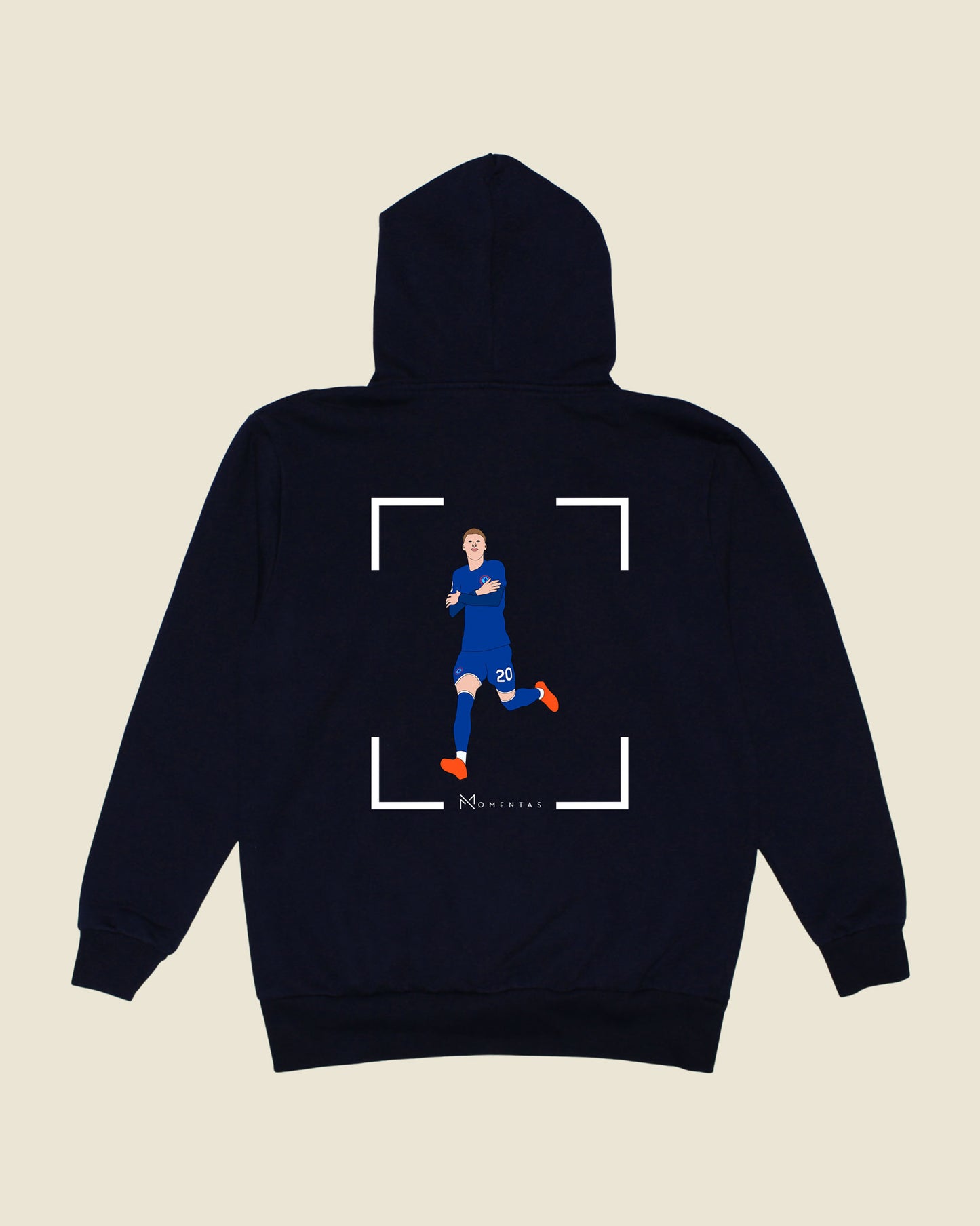 fodboldtrøje cole palmer chelsea, navyblå hoodie ryg