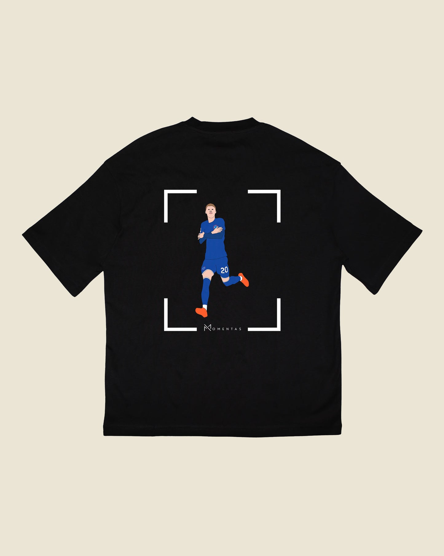 fodboldtrøje cole palmer chelsea, sort oversized t-shirt ryg