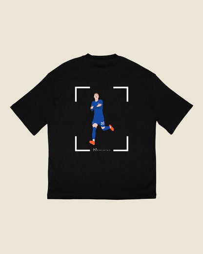 fodboldtrøje cole palmer chelsea, sort oversized t-shirt ryg