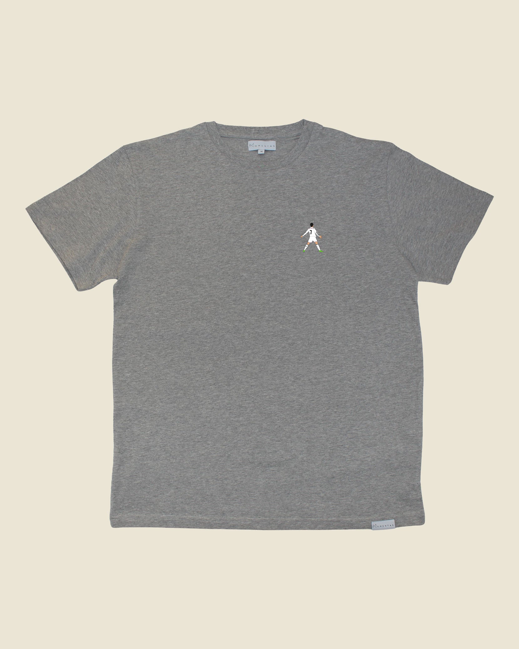 fodboldtrøje cristiano ronaldo real madrid, grå t-shirt front-1