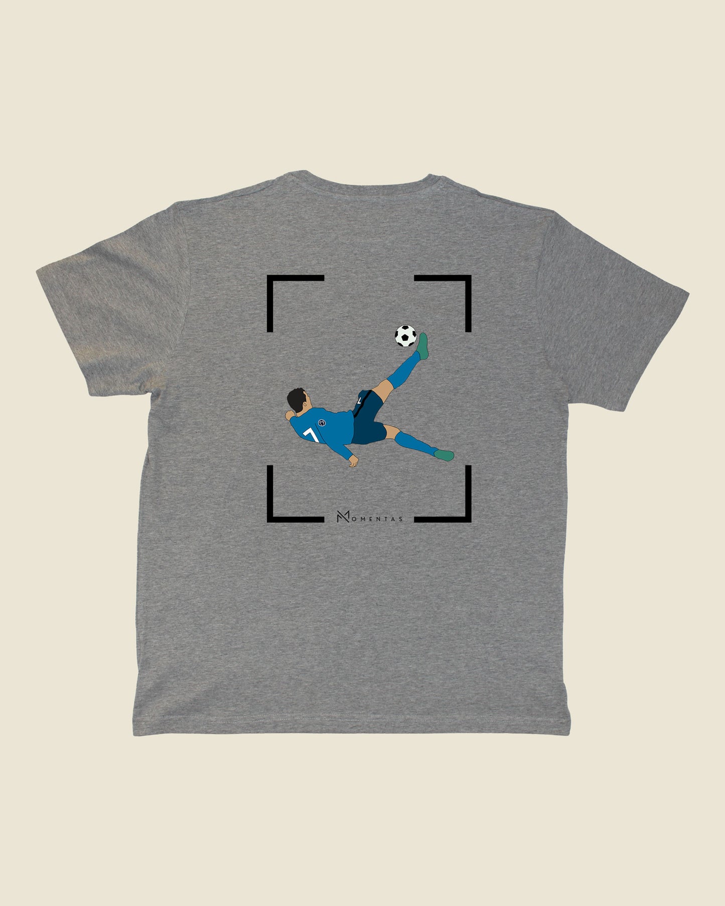 fodboldtrøje cristiano ronaldo real madrid, grå t-shirt ryg