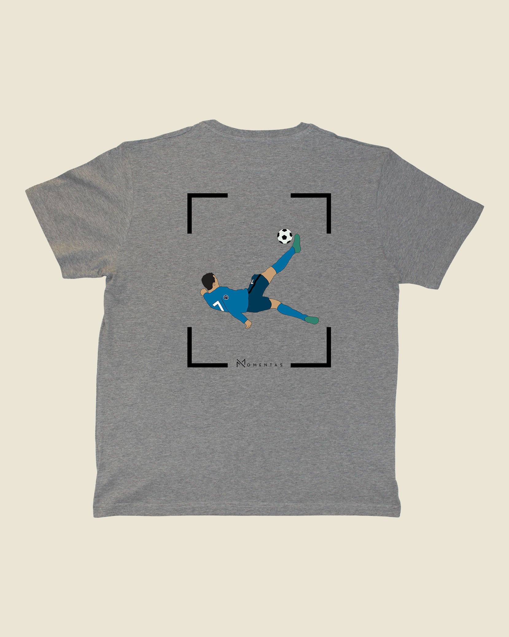 fodboldtrøje cristiano ronaldo real madrid, grå t-shirt ryg